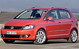 Volkswagen Golf Plus. Modelo 2009. Imagen. Exterior. Frontal lateral. Coche parado. Carretera.
