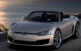 Volkswagen Concept BlueSport. Prototipo 2009. Imagen. Exterior. Frontal lateral. Coche parado. Carretera. Gris.