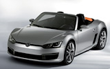 Volkswagen Concept BlueSport. Prototipo 2009. Imagen. Exterior. Frontal lateral. Coche parado. Estudio. Gris.