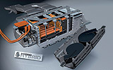 Volkswagen Touareg Hybrid. Prototipo 2009. Imagen. T�cnica. Bater�a 288 V. Sistema de ventilaci�n.