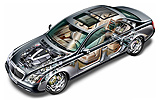 Maybach 57 S. Modelo 2006. Imagen t�cnica. Radiograf�a interior. Elementos mec�nicos.