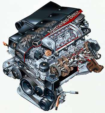 Motor V8 del CL 500 Dicho motor V12 est fabricado enteramente en aleaciones