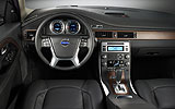 Volvo S80. Modelo 2009. Imagen interior. Salpicadero. Cuadro de mandos. Consola central. Volante.