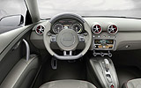Audi A1 Sportback. Prototipo 2008. Imagen. Interior. Salpicadero. Volante