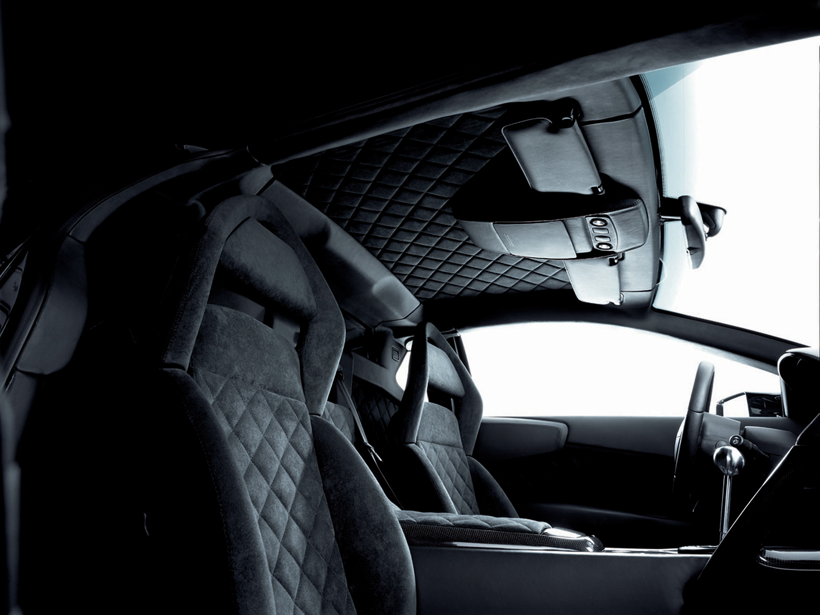 Lamborghini Murci�lago LP640 Coup�. Modelo 2008. Imagen grande. Interior. Techo. Volante. Asientos.