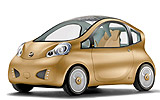 Nissan Nuvu. Prototipo 2008. Imagen. Exterior. Estudio. Frontal lateral