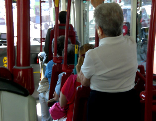 Interior de un autobús de la EMT