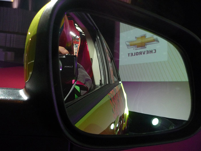 Chevrolet Spark. Detalle del retrovisor. Retrovisor del Chevrolet Spark