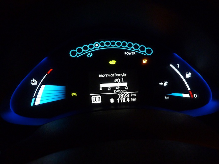 Nissan Leaf. En modo ECO. Recorrido 120. Reserva