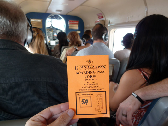 Gran Cañón del Colorado. Avioneta. Tarjeta de embarque Gran Cañón del Colorado. Avioneta. Tarjeta de embarque