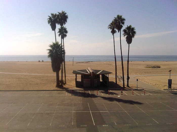 Palmeras en la playa de Santa Mónica Palmeras en la playa de Santa Mónica