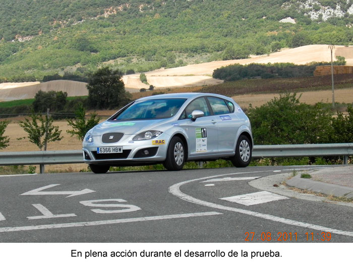 En plena acción durante el desarrollo de la prueba.