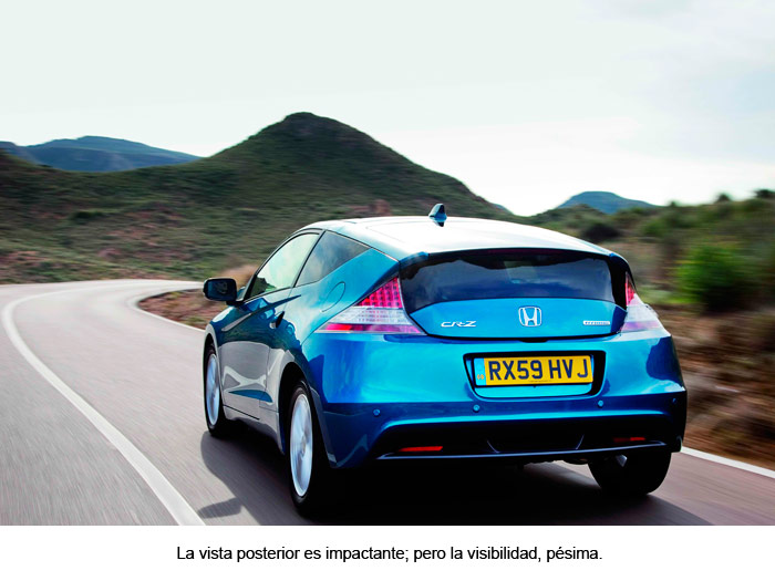 Honda CR-Z. Poca visibilidad en la luna trasera.