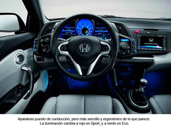 Honda CR-Z. Interior, mandos volante.