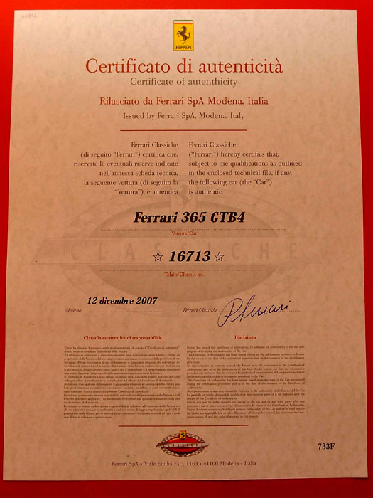 Certificado de autenticidad
