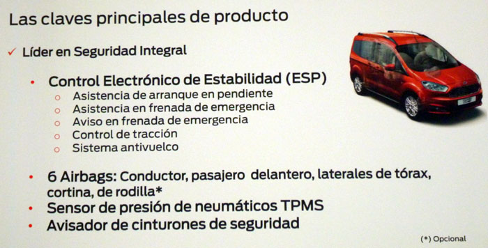 Ford tourneo Courier 2014. Rueda de prensa. Control estabilidad (ESP)