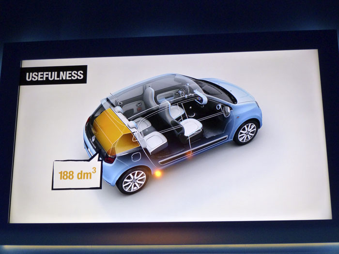 Renault Twingo 2015. Volumen del maletero.