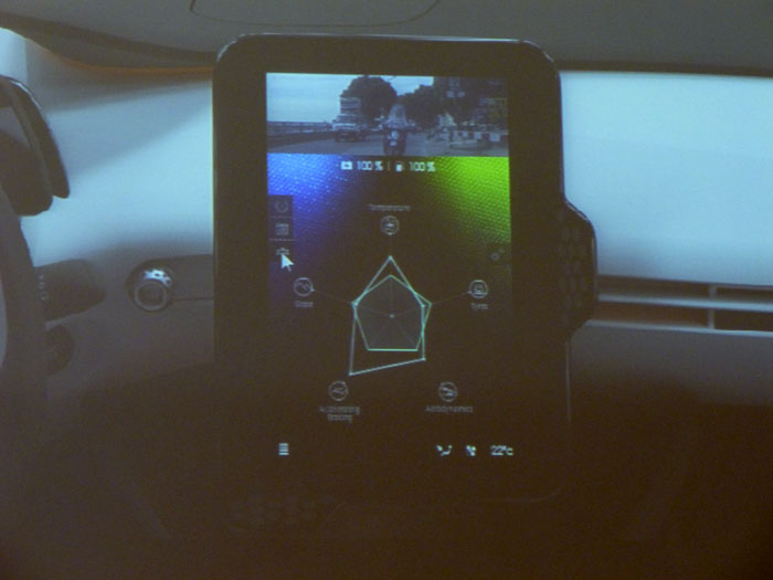 Renault Eolab. Pantalla y retrovisor