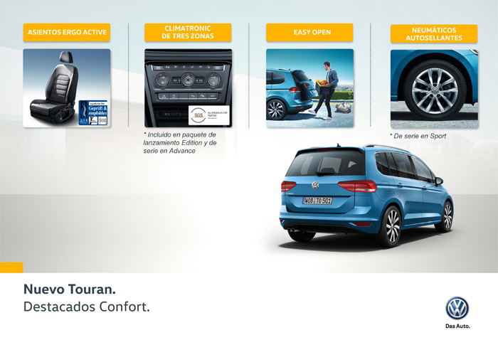 Volkswagen Touran. Equipamiento de confort.