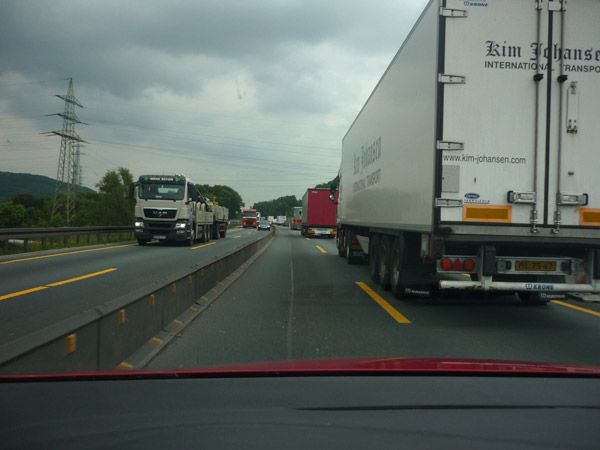 Alemania. Autopista. Obras. Paso estrecho. Alemania. Autopista. Obras. Paso estrecho.