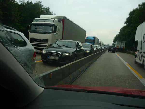 Alemania. Autopista. Obras. Atasco. Alemania. Autopista. Obras. Atasco.