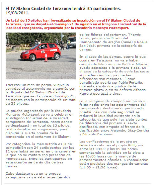 Slalom 2011. Y llega la cuarta (y calurosa) carrera