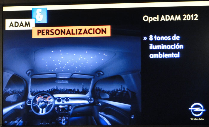 Opel ADAM. Iuminación ambiental