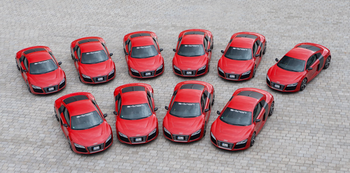 Las diez unidades fabricadas del R8 e-tron