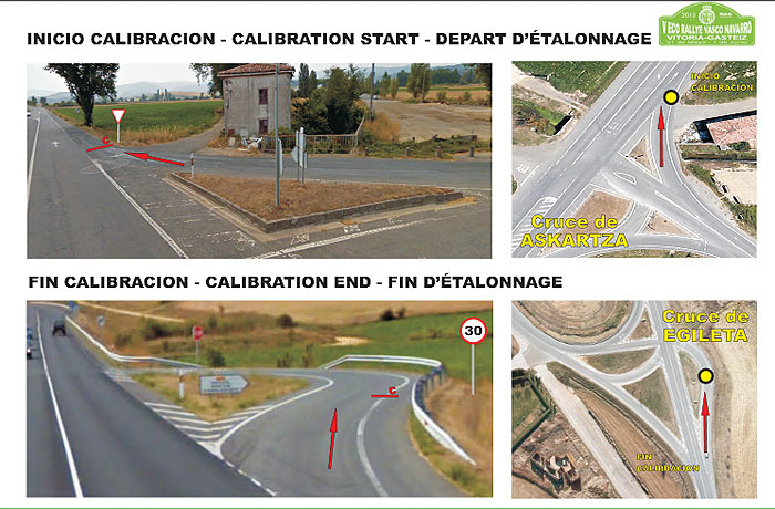 Fotos del punto inicial y final del tramo de  calibración