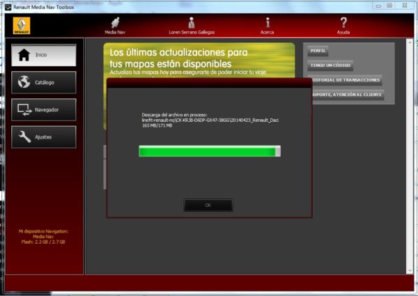 Actualización del software
