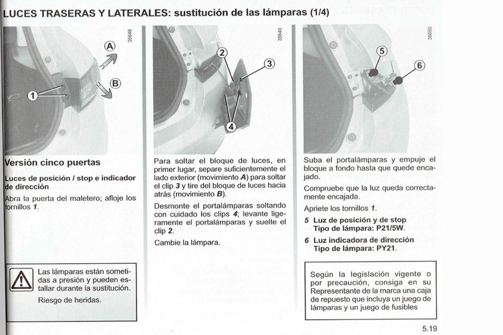 Vídeos. Cambio de la pila del mando y bombillas del Renault Clio. - Revista  KM77