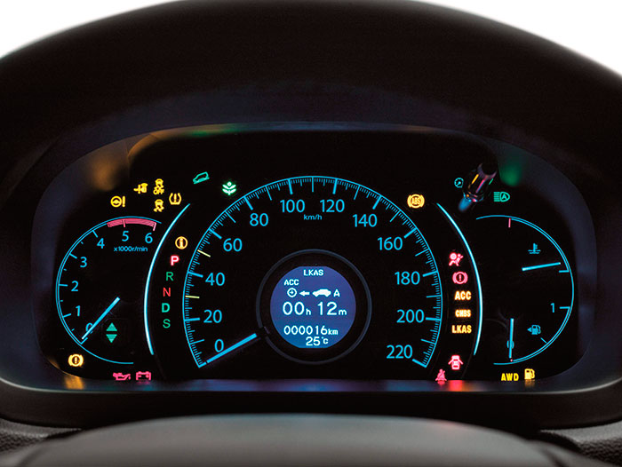 De otra cosa podrían quejarse los usuarios del CR-V, pero desde luego, no de falta de policromía en el cuadro de instrumentación.