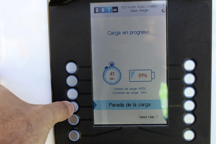 Cargador de Ibil en Palencia. Detener la carga.