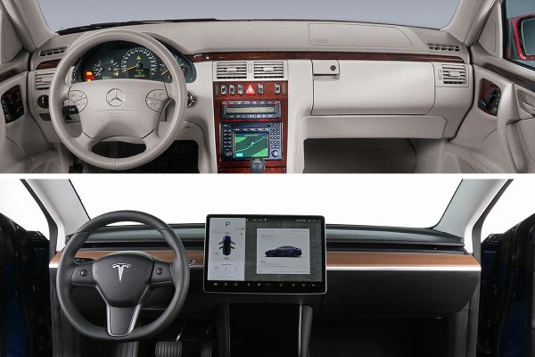 Salpicaderos viejos vs modernos