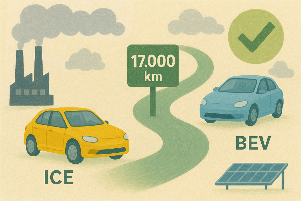 El BEV se compensa con 17000 km