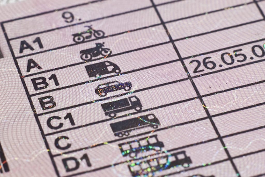 Carnet de conducir por la parte posterior