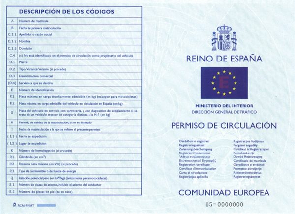 Permiso de circulación español