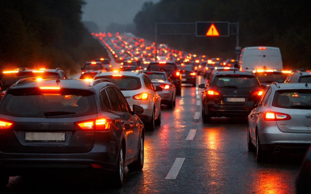 Uso de las luces de emergencia en atascos: cuándo están justificadas y cuándo pueden ser sancionables
