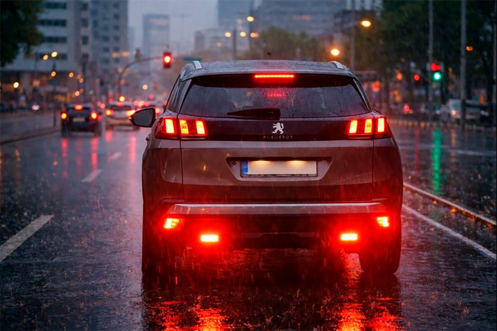 Luces antiniebla molestado en ciudad