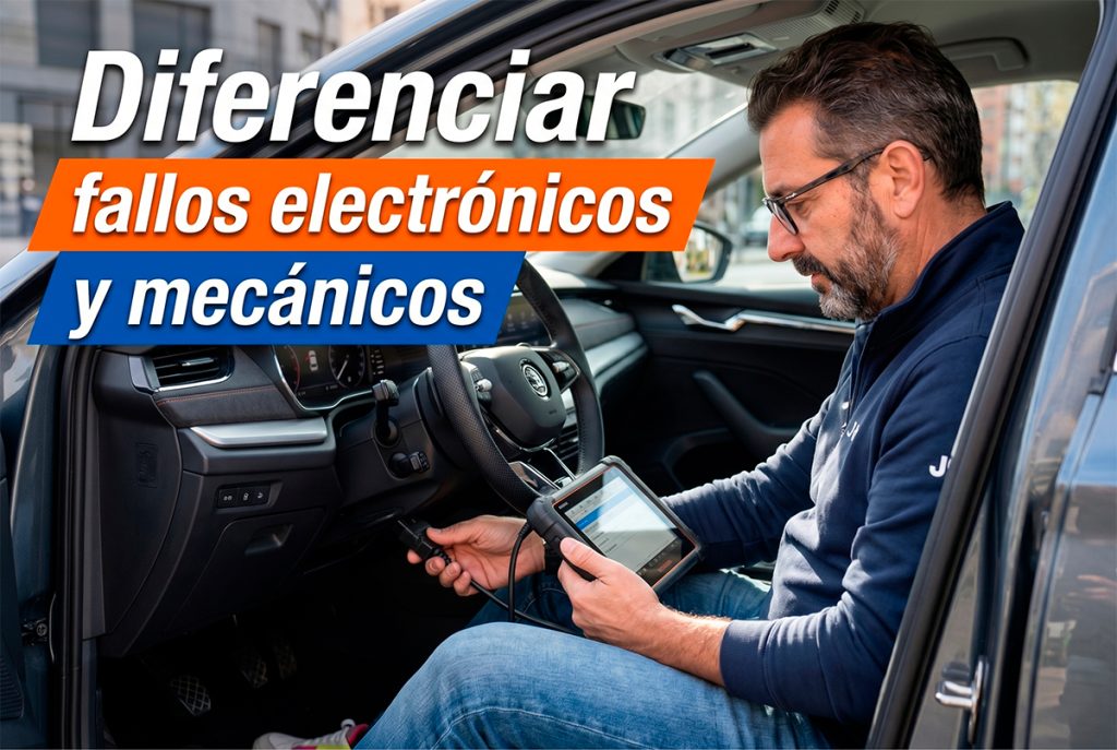 Usuario comprobando el tipo de fallo de su coche