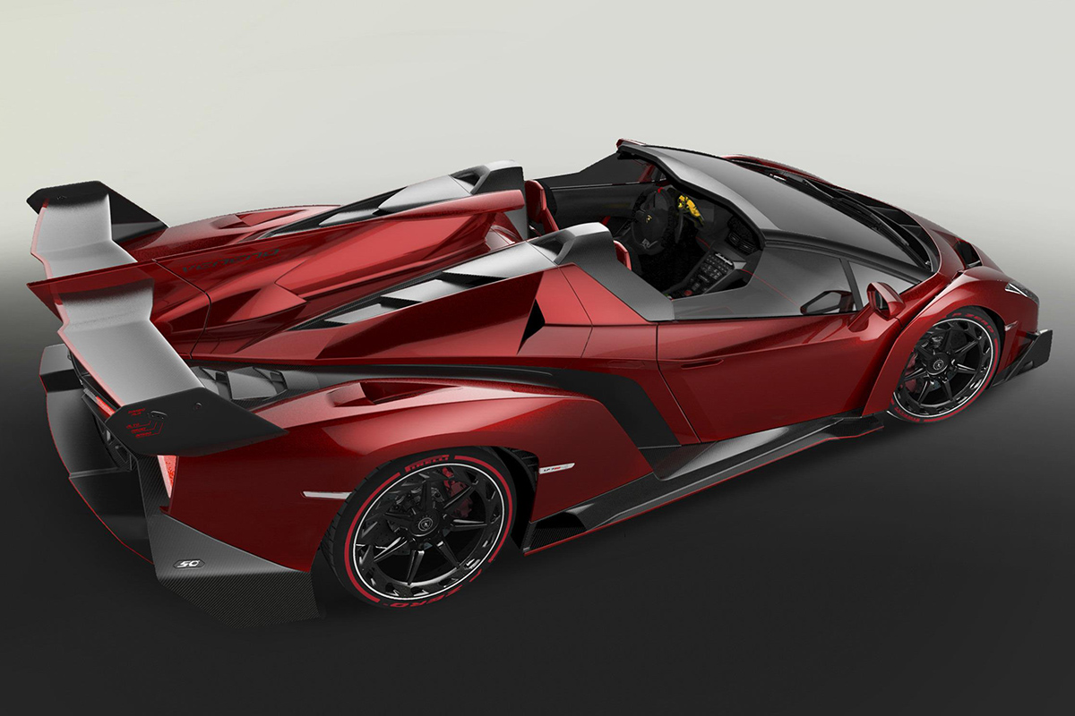 Lamborghini Veneno Roadster - cenital - posterior - lateral