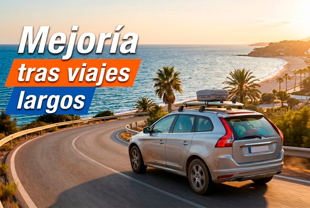 Coche viajando hacia la playa