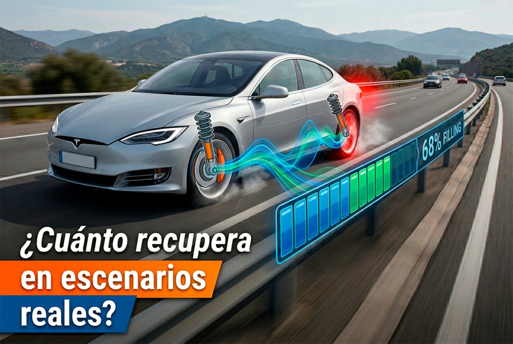 Frenada regenerativa en un Tesla