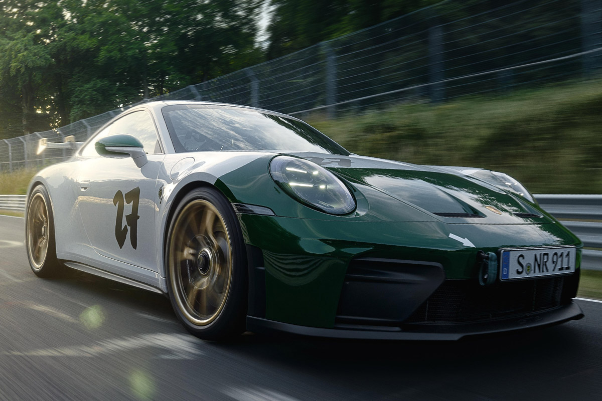 Porsche 911 GT3 100 años Nürburgring con Kit Manthey - lateral - frontal