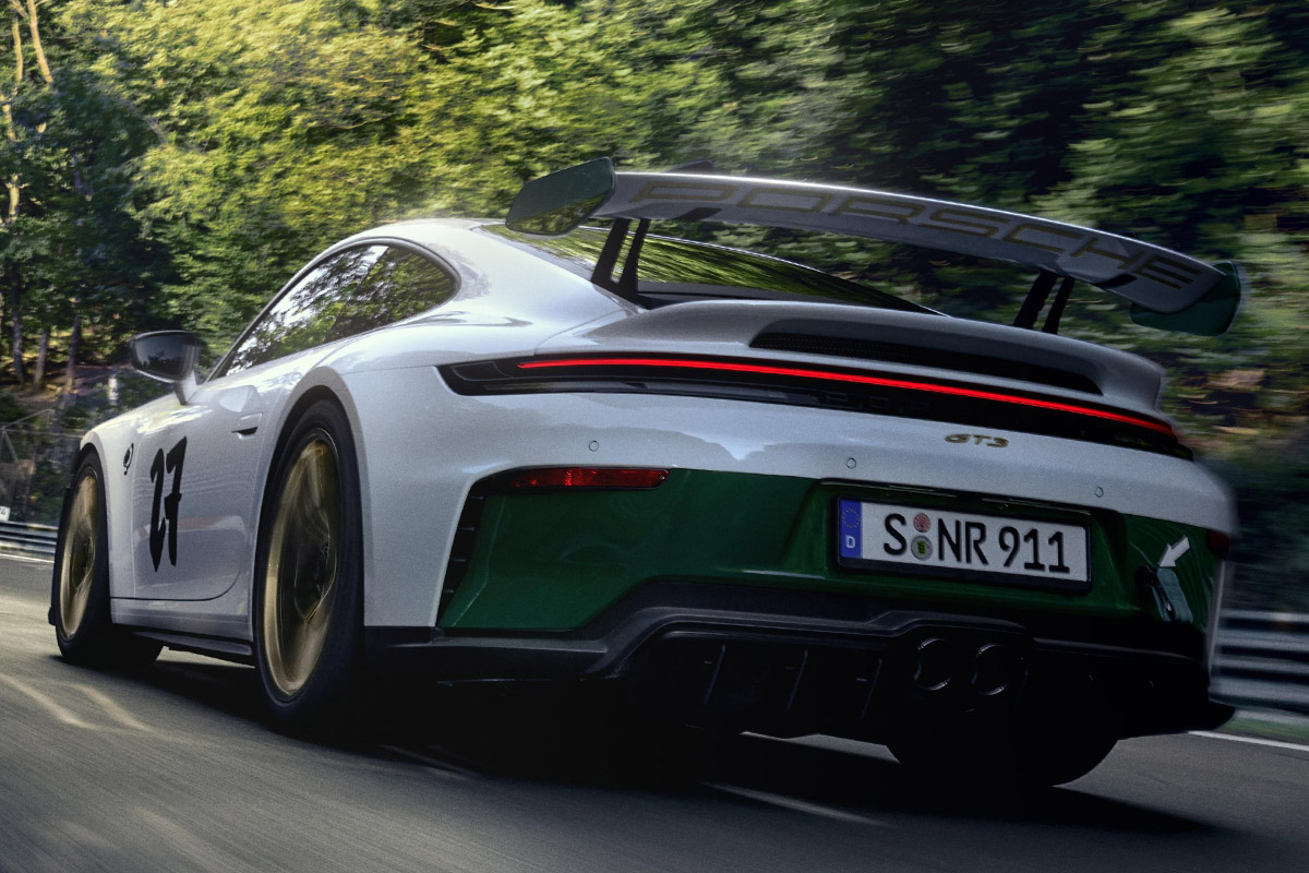 Porsche 911 GT3 100 años Nürburgring con Kit Manthey - lateral - posterior
